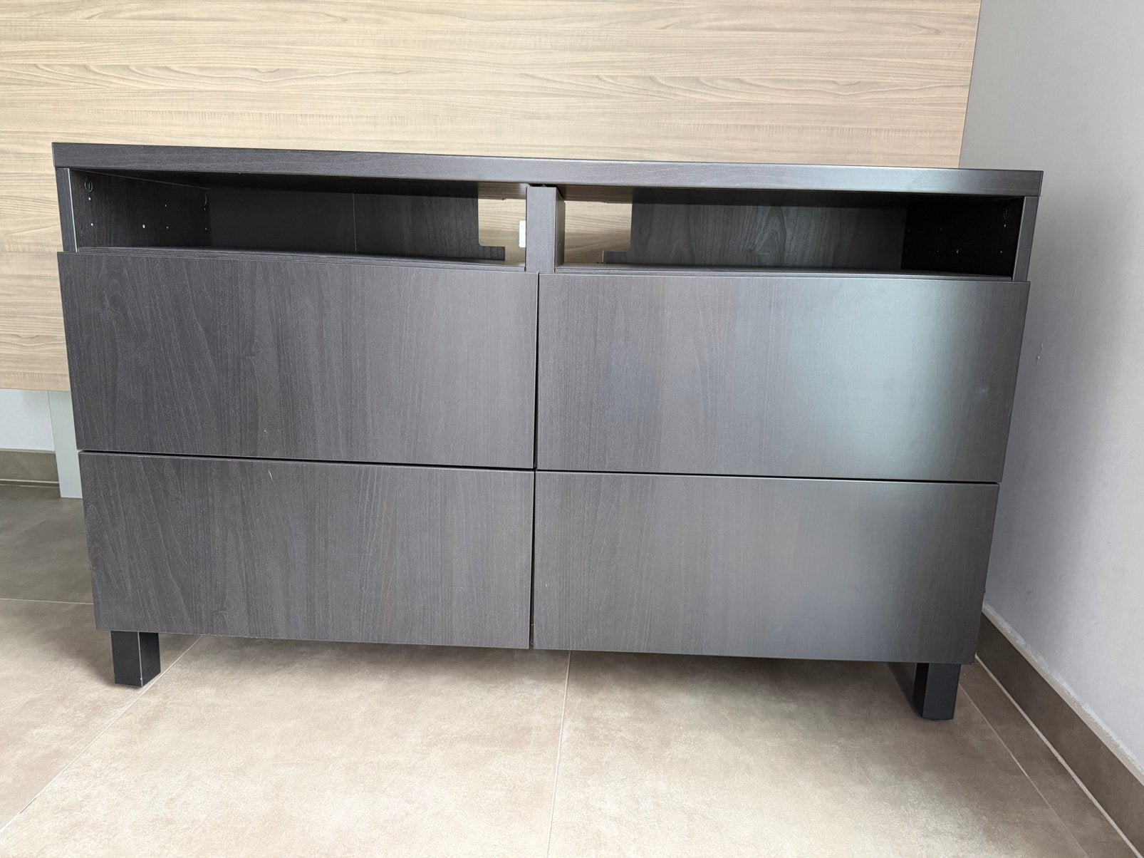 Tv meubel - ikea - 120cm breed - 4 lades, Ophalen, 100 tot 150 cm, Zo goed als nieuw, Minder dan 100 cm