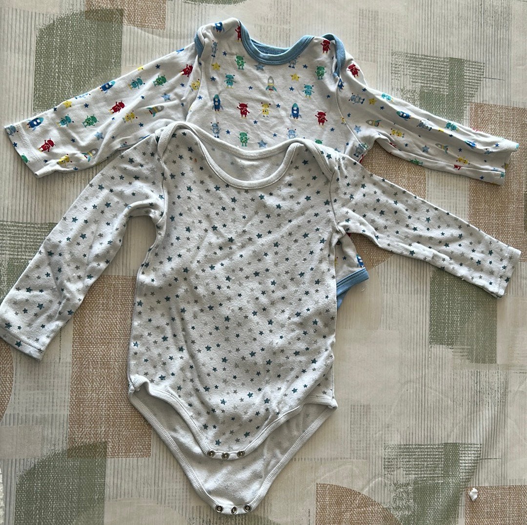 2 rompers lange mouw maat 80 (€2) (€1/stuk), Ophalen, Gebruikt