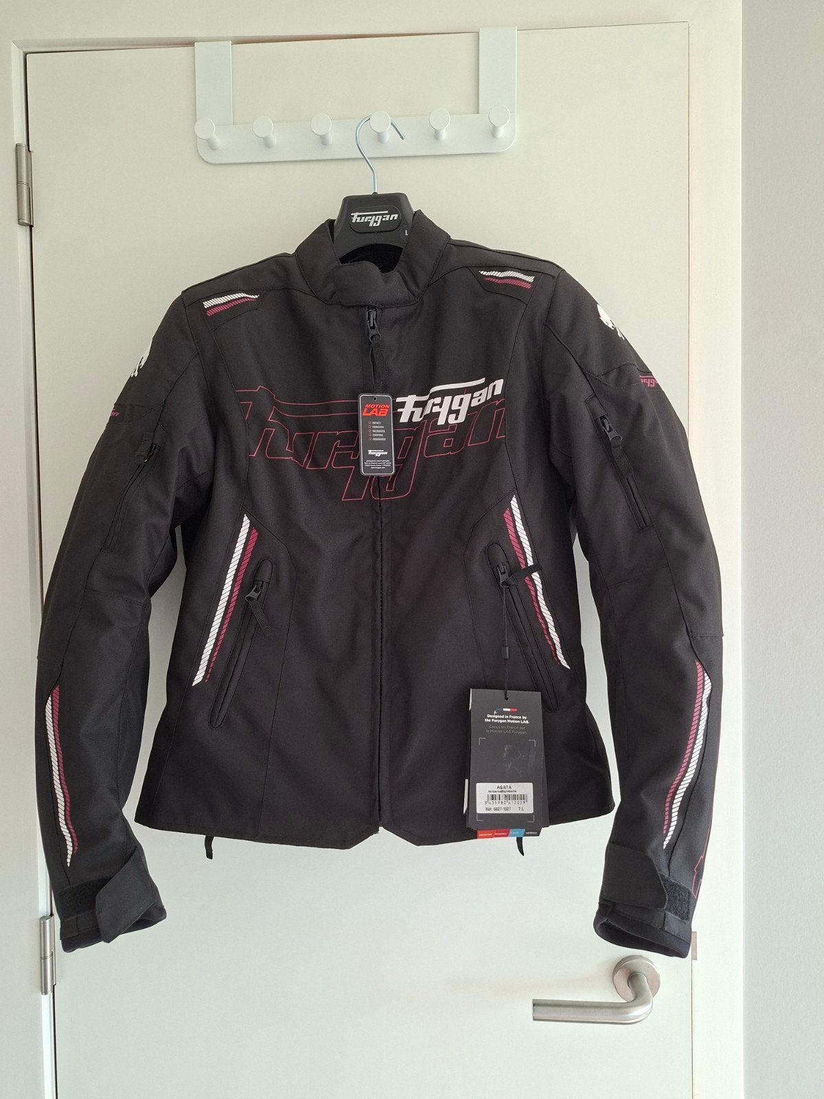 Furygan AGATA L rose/blanc/noir, Motos, Manteau | tissu, Femmes, Enlèvement, Neuf, avec ticket