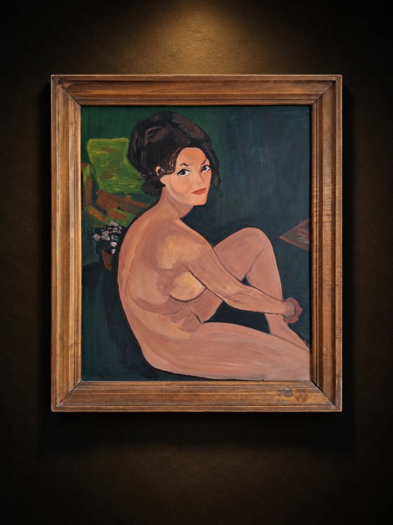 Nude Model, Antiek en Kunst, Doek, Portret of Personen, Realistisch, Ophalen of Verzenden
