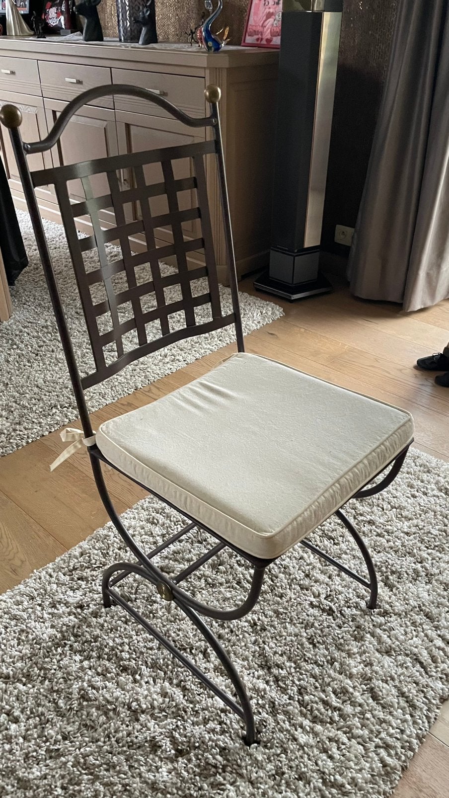Smeedijzeren stoelen, Huis en Inrichting, Stoelen, Ophalen, Zo goed als nieuw