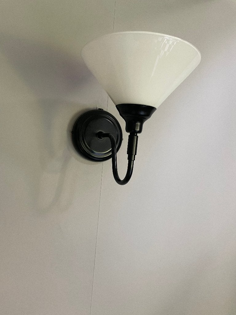 wandlampen, Huis en Inrichting, Lampen | Wandlampen, Zwart, Ophalen of Verzenden, Zo goed als nieuw, Glas