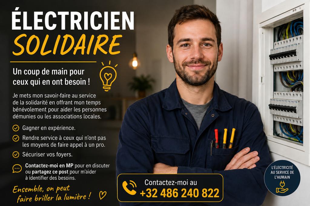⚡ Électricien solidaire, Services & Professionnels, Électriciens, Service 24h/24