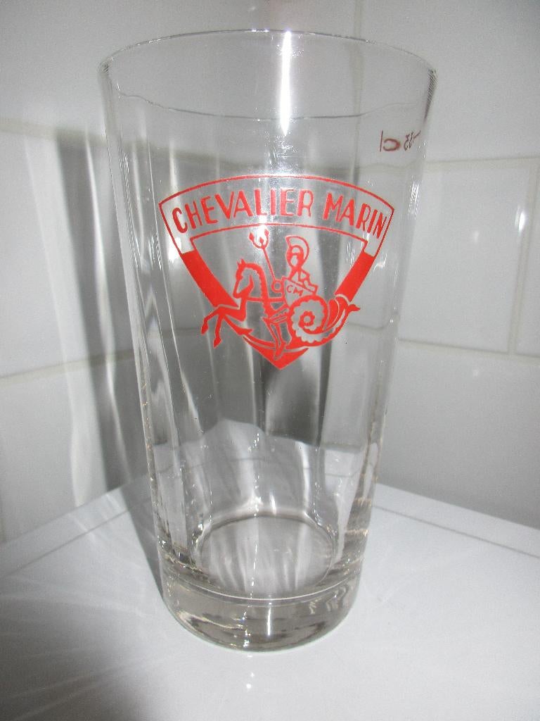 BIERGLAS 33 CL  FACETTEN CHEVALIER MARIN MECHELEN CLOSED '86, Collections, Marques de bière, Enlèvement ou Envoi, Comme neuf, Verre ou Verres