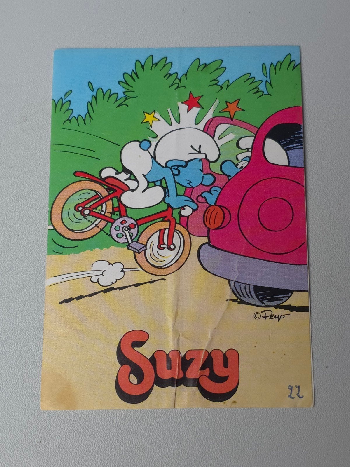 Autocollant Schtroumpf Suzy no 22, Envoi, Comme neuf, Différents Schtroumpfs, Autres types