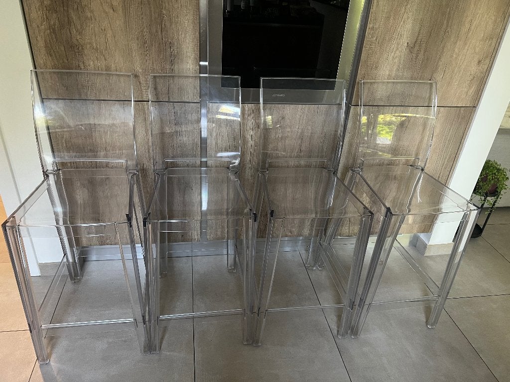 Lot de 4 Tabourets de bar Kartell "One More Please", 4 krukken, Ophalen, Gebruikt, 60 tot 90 cm