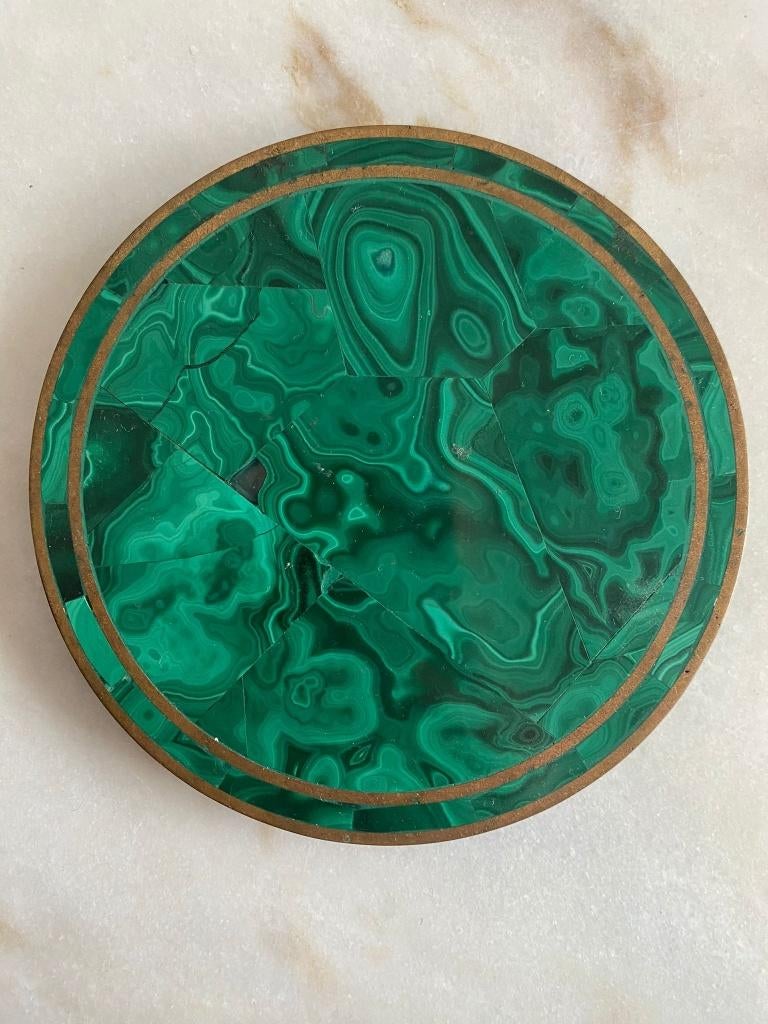 set malachiet marmer glazen onderzetter, Ophalen, Gebruikt, Glas of Kopje