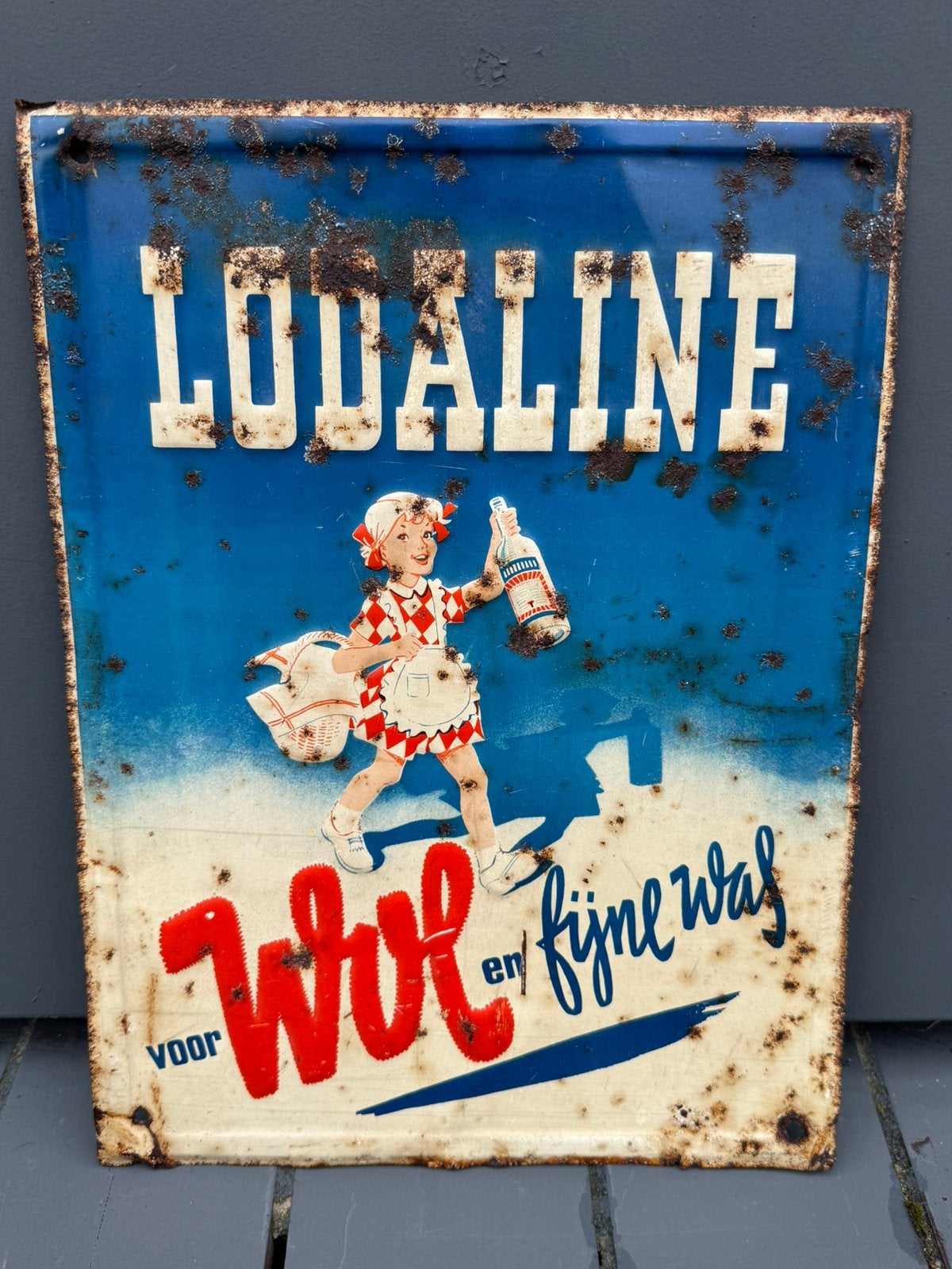 LODALINE oud reclamebord, Reclamebord, Gebruikt, ., Ophalen of Verzenden