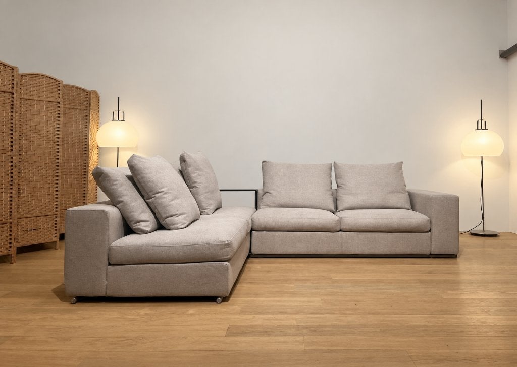 NEUF Flexform Groundpiece Canapé angle + GARANTIE, Neuf, Quatre personnes ou plus, Tissus, 150 cm ou plus