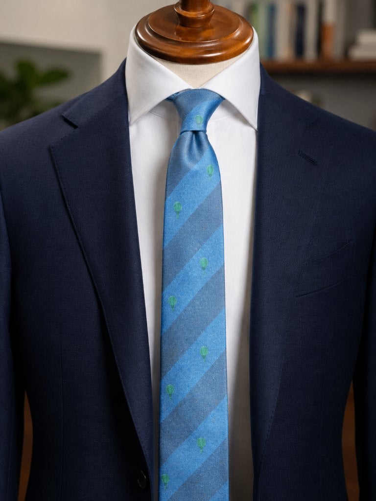 7. Cravate pour homme – Brussels – Très bon état, Enlèvement ou Envoi, Porté, Bleu
