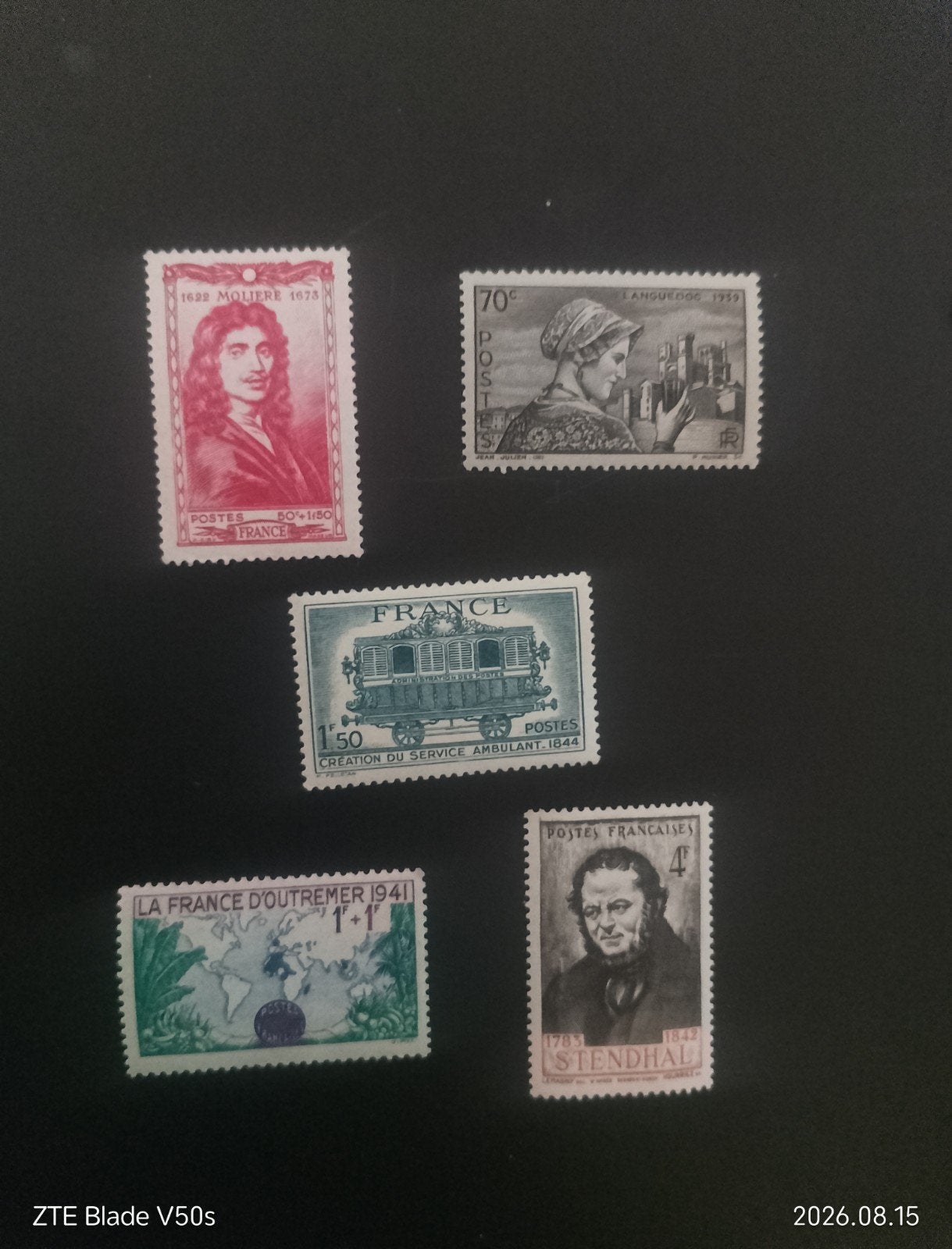 5 postzegels History france, Ophalen of Verzenden
