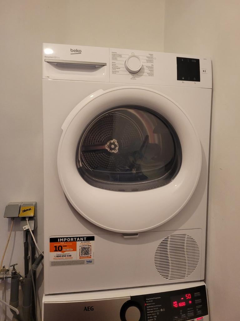 Warmtepomp droogkast Beko 9 kg energielabel C, Ophalen of Verzenden