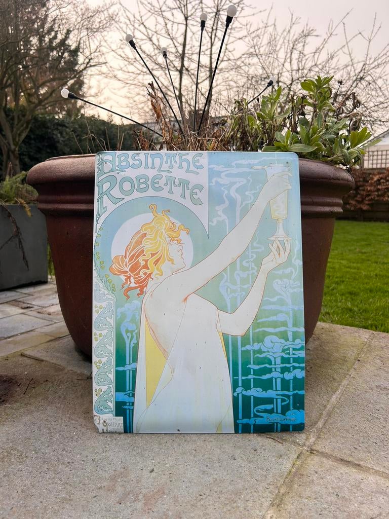 Vintage Absinthe Robette metalen plaat, Vintage, Ophalen, Zo goed als nieuw