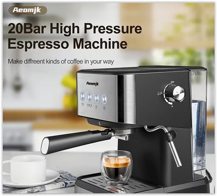 Machine à expresso semi-automatique italienne Aeomjk, Espresso apparaat, Nieuw, Ophalen of Verzenden, 4 tot 10 kopjes