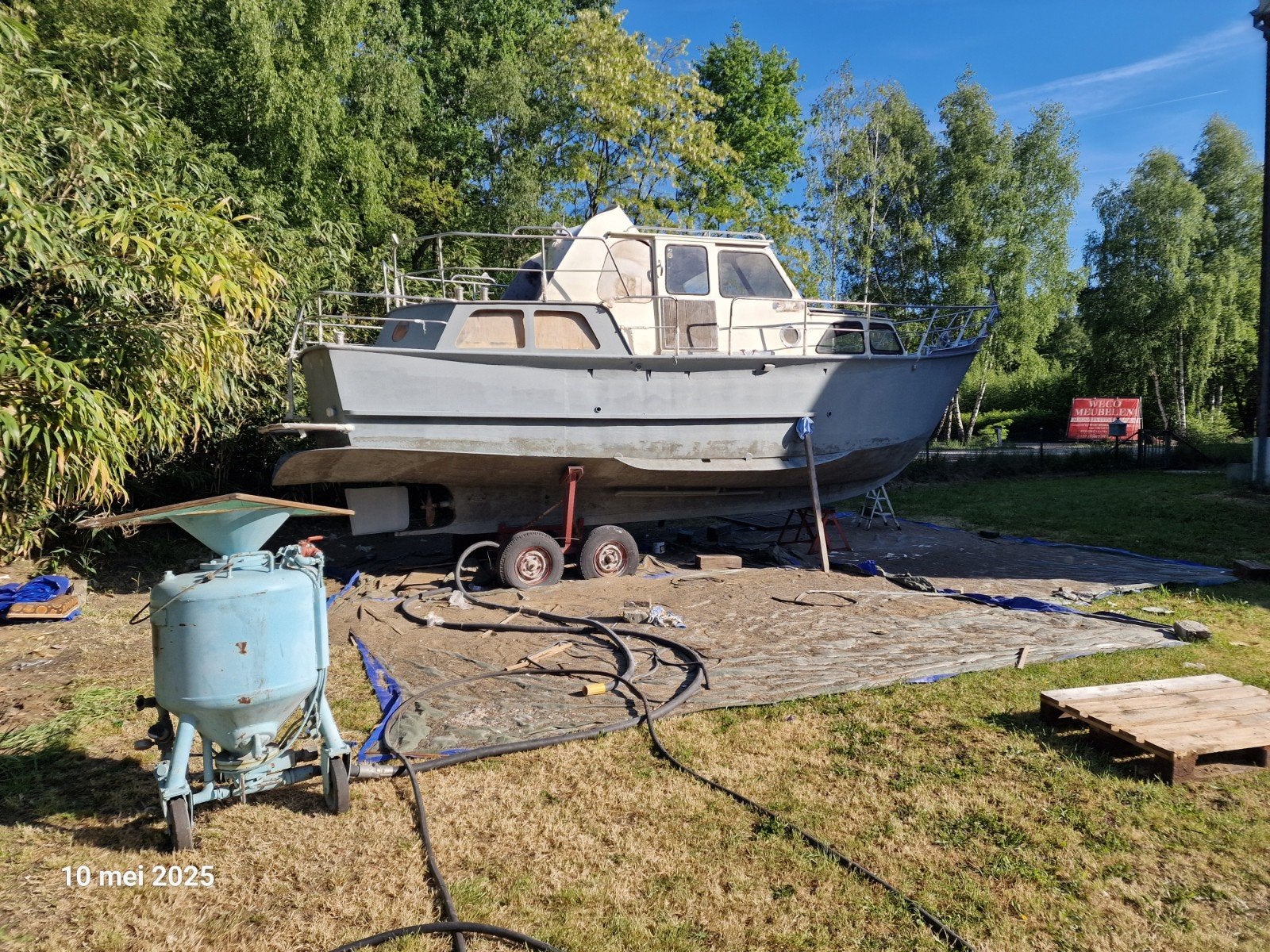 Zandstraal ketel 250l (straalmeester), Enlèvement