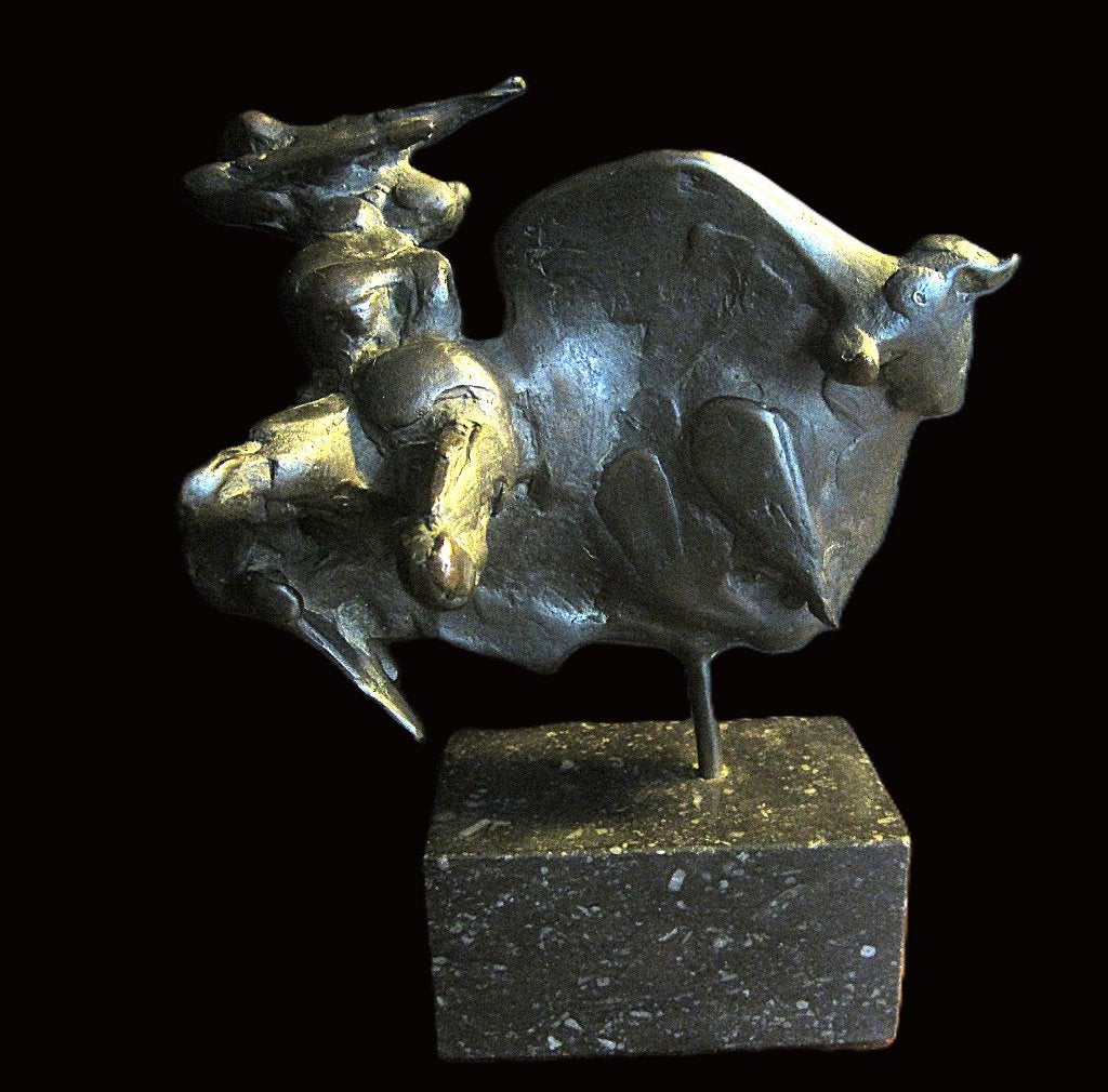"Ontvoering van Europa" - Jan Praet (1955), Ophalen of Verzenden, Europa, Brons