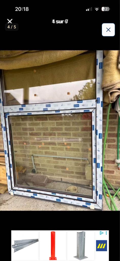 Châssis avec imposte et moustiquaire, Bricolage & Construction, Enlèvement, Comme neuf
