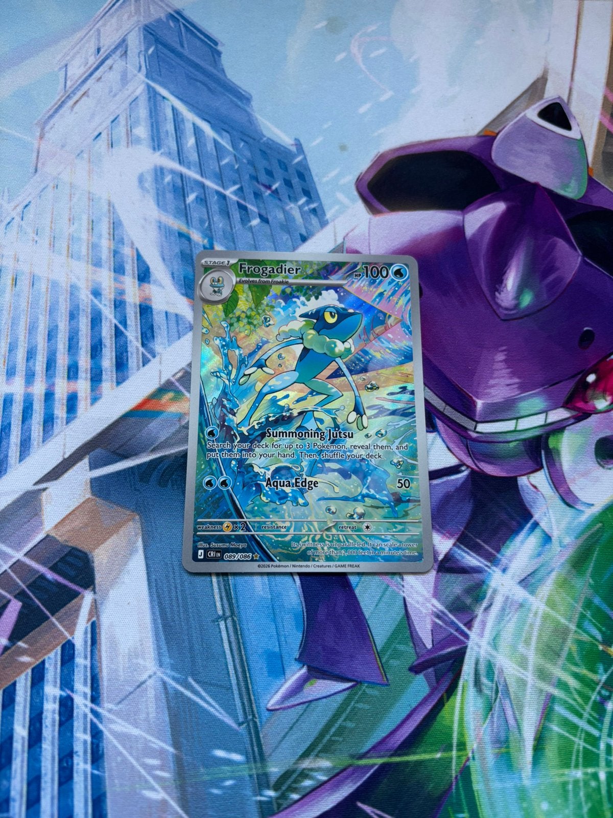 Frogadier Illustration Rare 089/086 – Chaos Rising – Card NM, Ophalen of Verzenden, Zo goed als nieuw