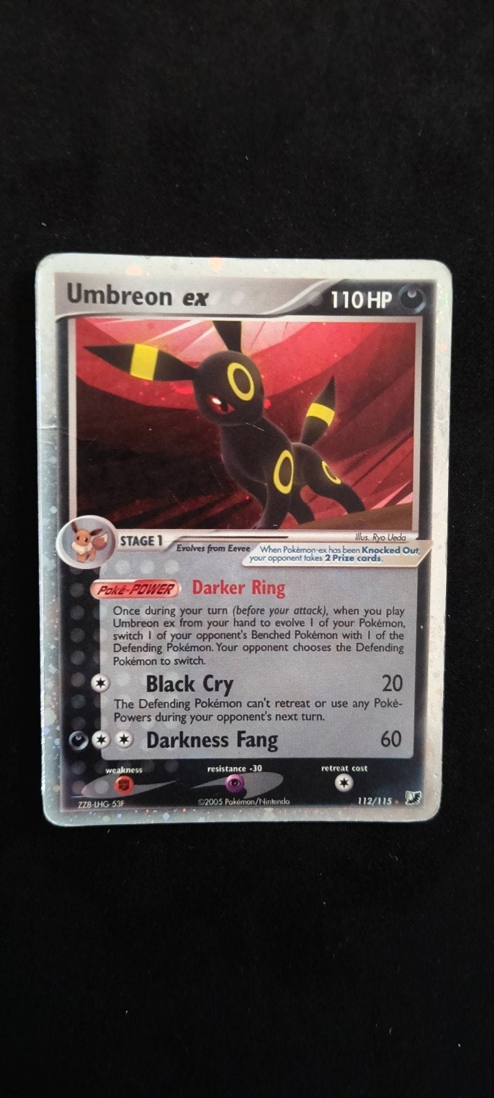 Umbreon ex 112/115, Enlèvement ou Envoi, Utilisé, Cartes en vrac, Foil