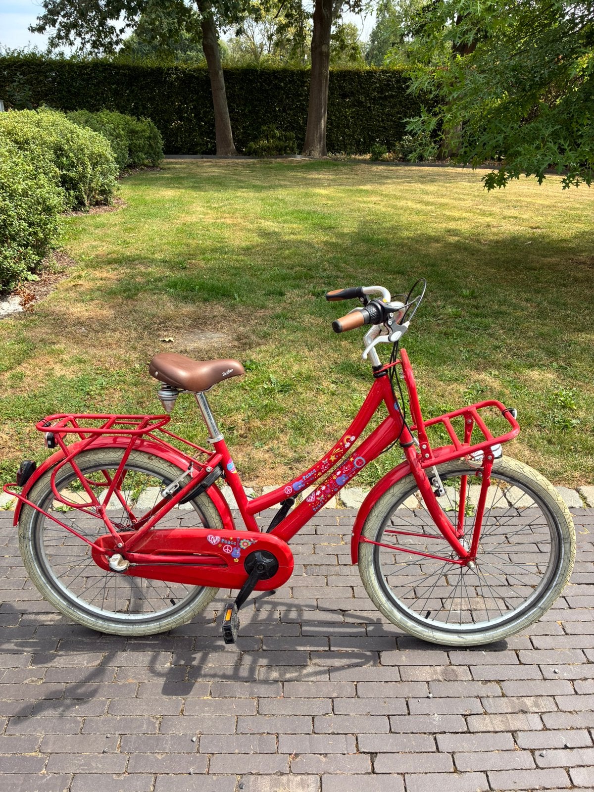 Kinderfiets rood love & peace 24'', Fietsen en Brommers, Ophalen, Versnellingen, BikeFun Kids (BFK), Gebruikt