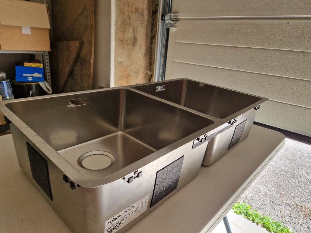 Évier double cuve BLANCO ANDANO 400/400-IF Inox – NEUF, Neuf, Gris, Moins de 25 cm, Moins de 100 cm