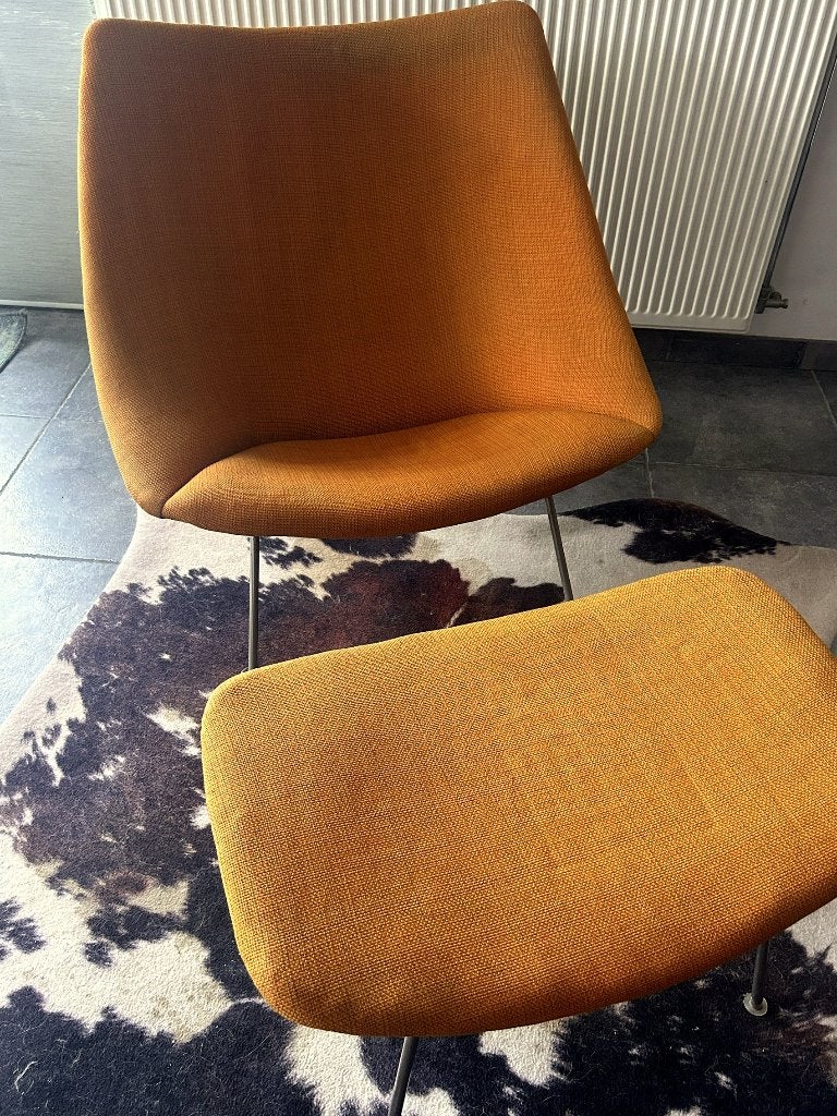 Artifort fauteuil + voetenbank – Pierre Paulin – origineel, Enlèvement, Utilisé, Métal, Vintage