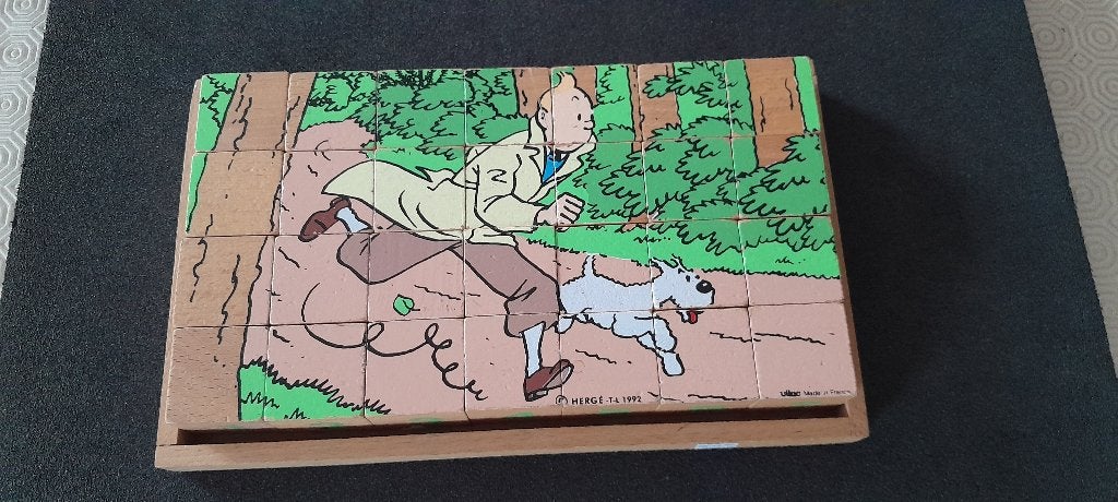 KUIFDOOS SPELBLOKJES VILAC HERGE MOULINSART 1992, Verzamelen, Ophalen of Verzenden, Gebruikt, Overige typen