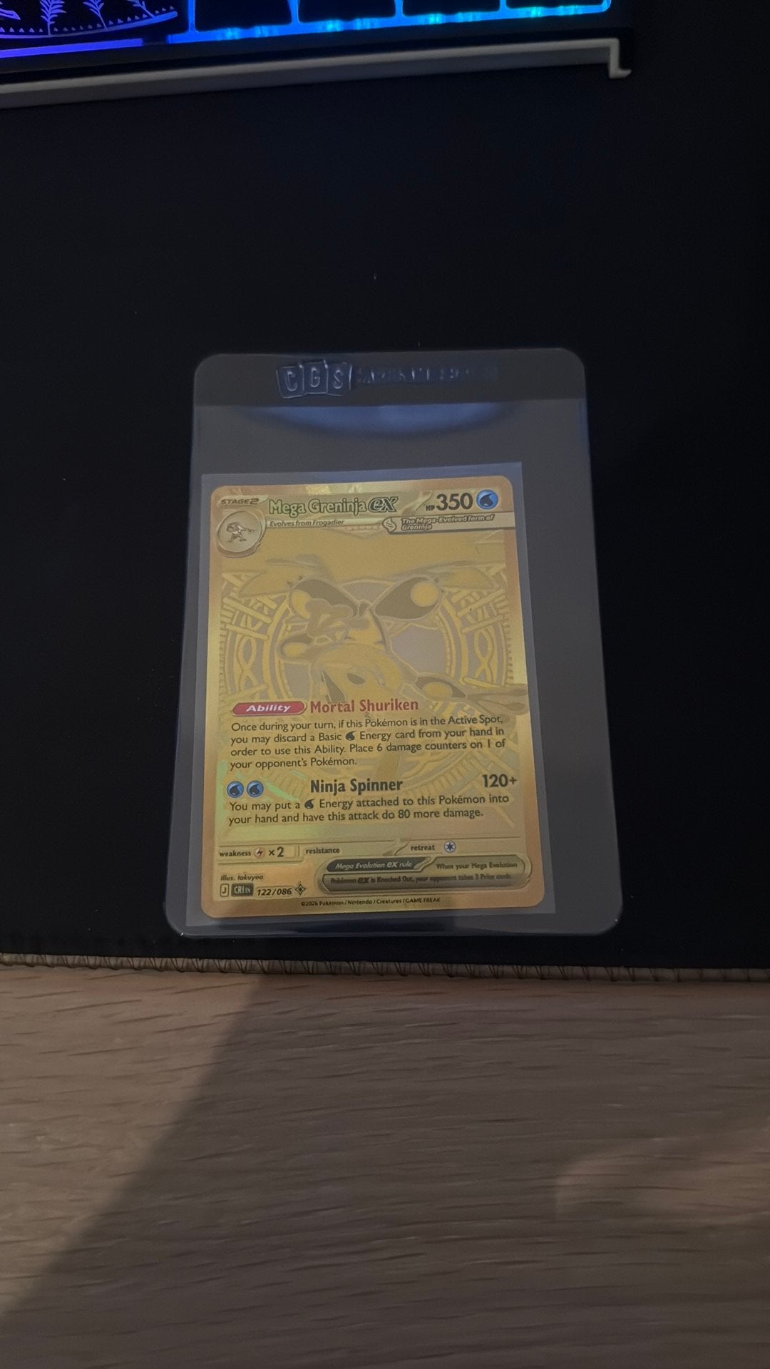 Mega Greninja ex 122/086 - Chaos Rising, Hobby en Vrije tijd, Verzamelkaartspellen | Pokémon, Ophalen of Verzenden, Zo goed als nieuw