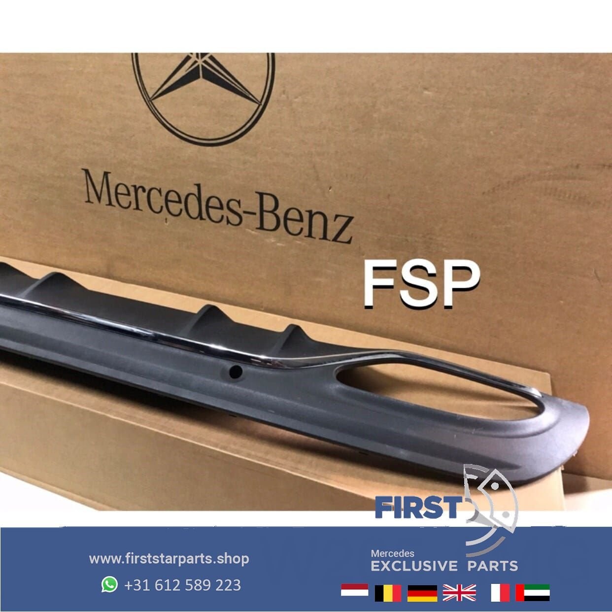 W205 AMG Line Diffuser C43 Mercedes C Klasse achterbumper sp, Autos : Pièces & Accessoires, Utilisé, -, -, Enlèvement ou Envoi