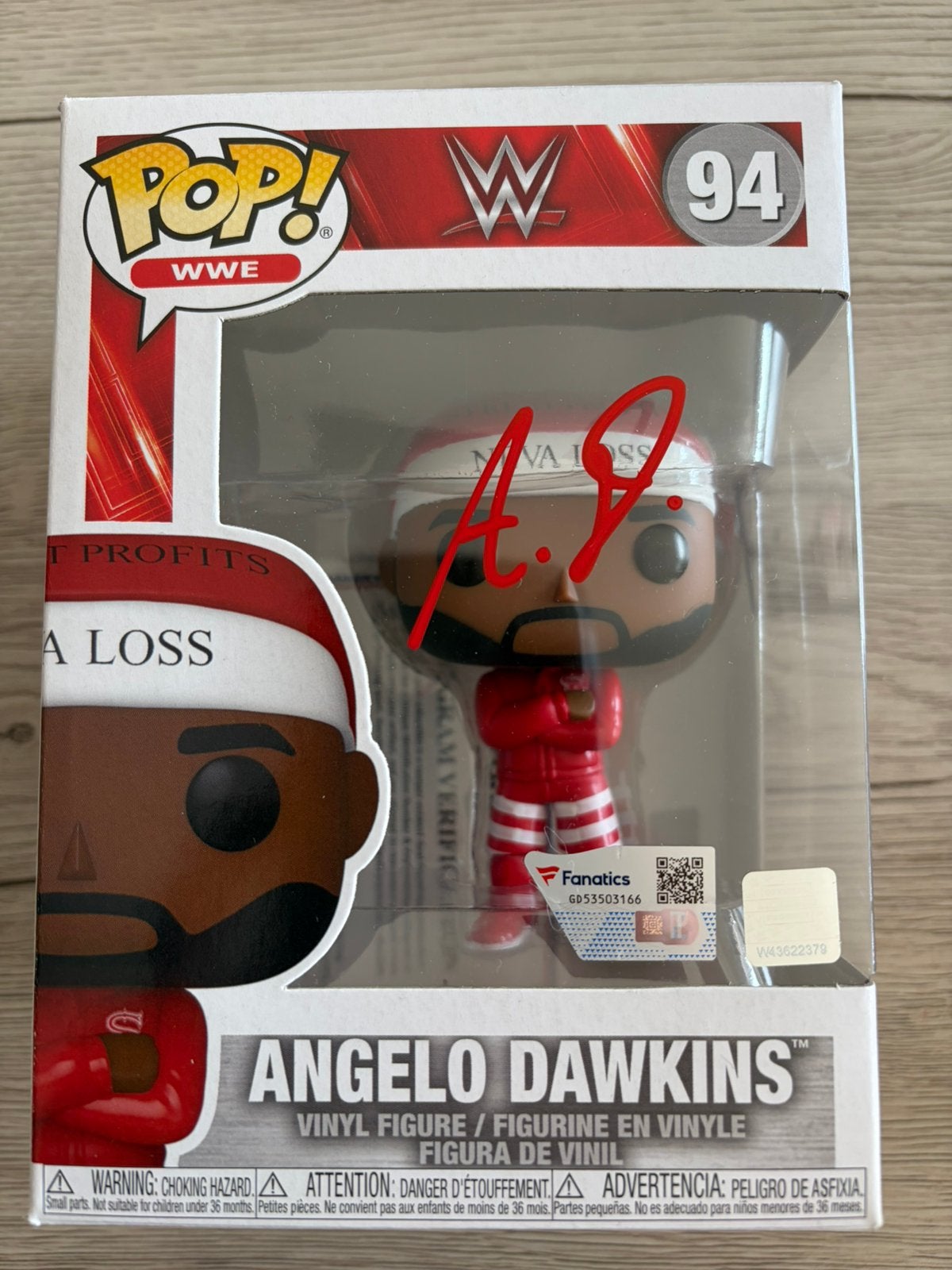 Signed WWE Angelo Dawkins Funko pop, Ophalen of Verzenden, Zo goed als nieuw