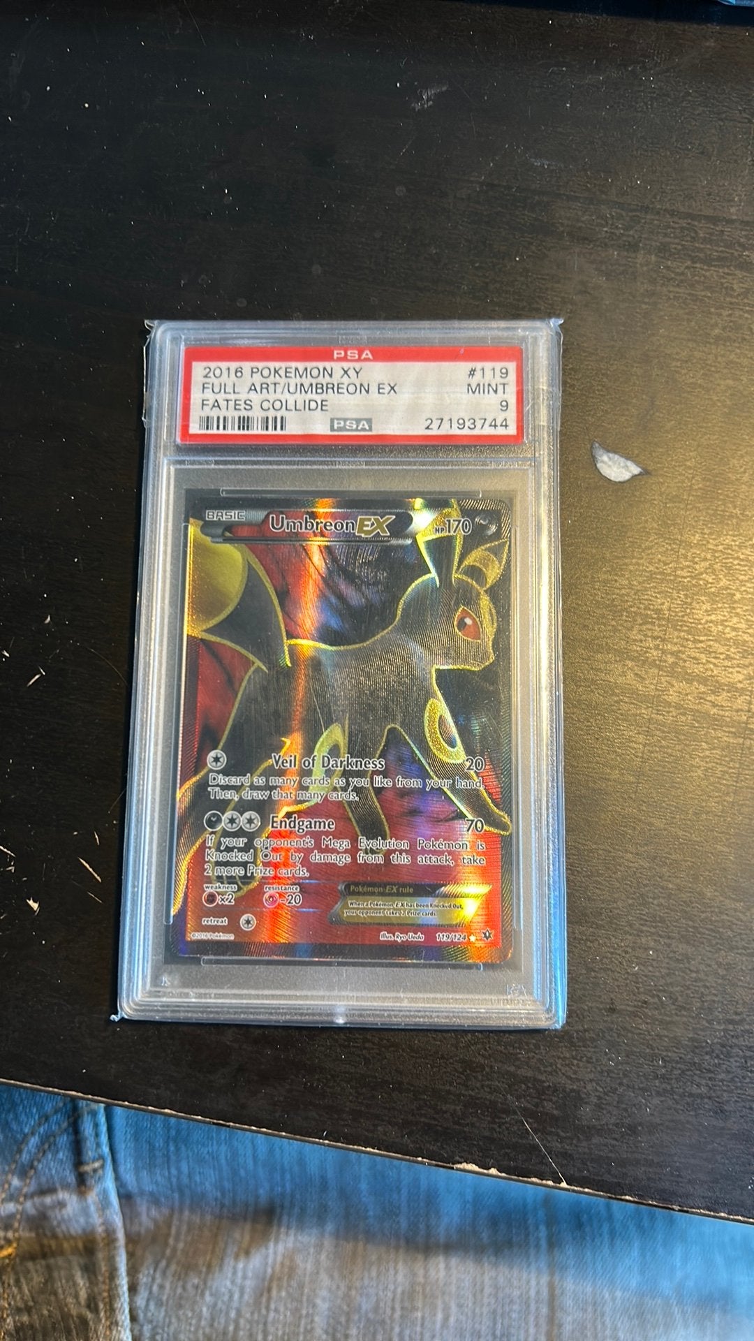 Umbreon ex 115/124 psa 9 uit 2016, Hobby en Vrije tijd, Verzamelkaartspellen | Yu-gi-Oh!, Ophalen of Verzenden, Zo goed als nieuw