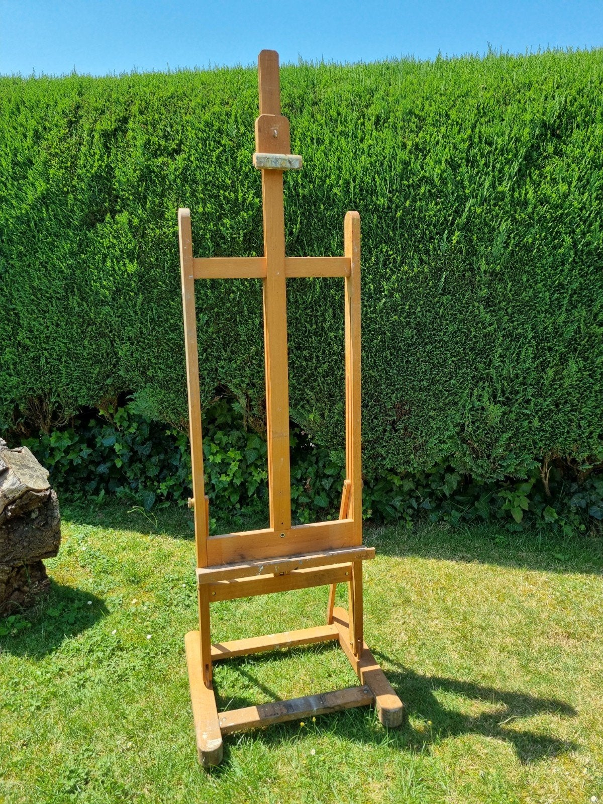 Grand chevalet d’atelier en hêtre huilé professionnel, Chevalet