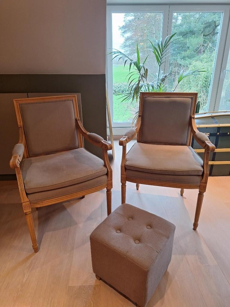 Fauteuil-stoelen met armleuning (nieuw) (prijs voor 2 stuks), Autres couleurs, Deux, Enlèvement, Tissus