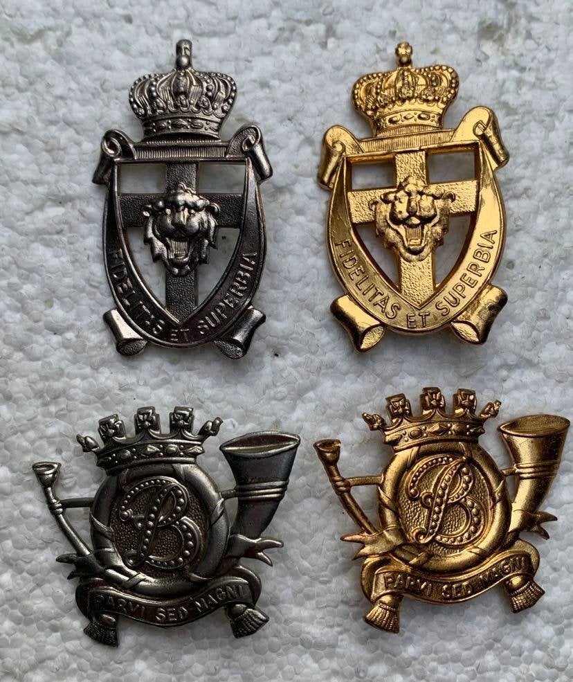 Kenteken, Bat Bevrijding + Carabiniers mutskentk, Zilvr+Goud, Verzamelen, Militaria | Algemeen, Ophalen of Verzenden, Landmacht