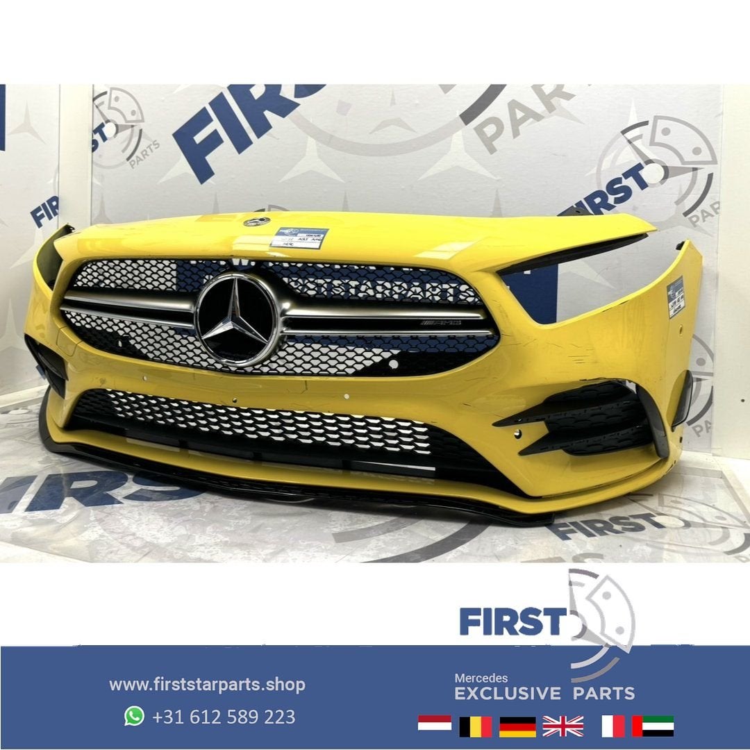W177 A KLASSE 2022 A35 AMG VOORBUMPER GEEL AERO PERFORMANCE, Gebruikt, -, Voor, Ophalen of Verzenden