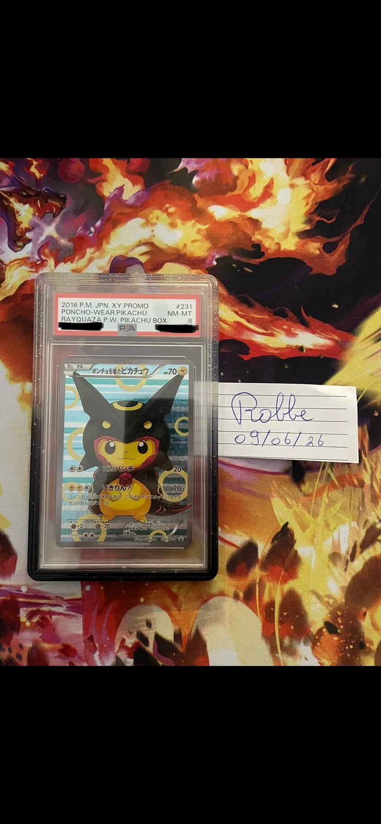 Rayquaza poncho pikachu 231 psa 8, Ophalen of Verzenden, Zo goed als nieuw