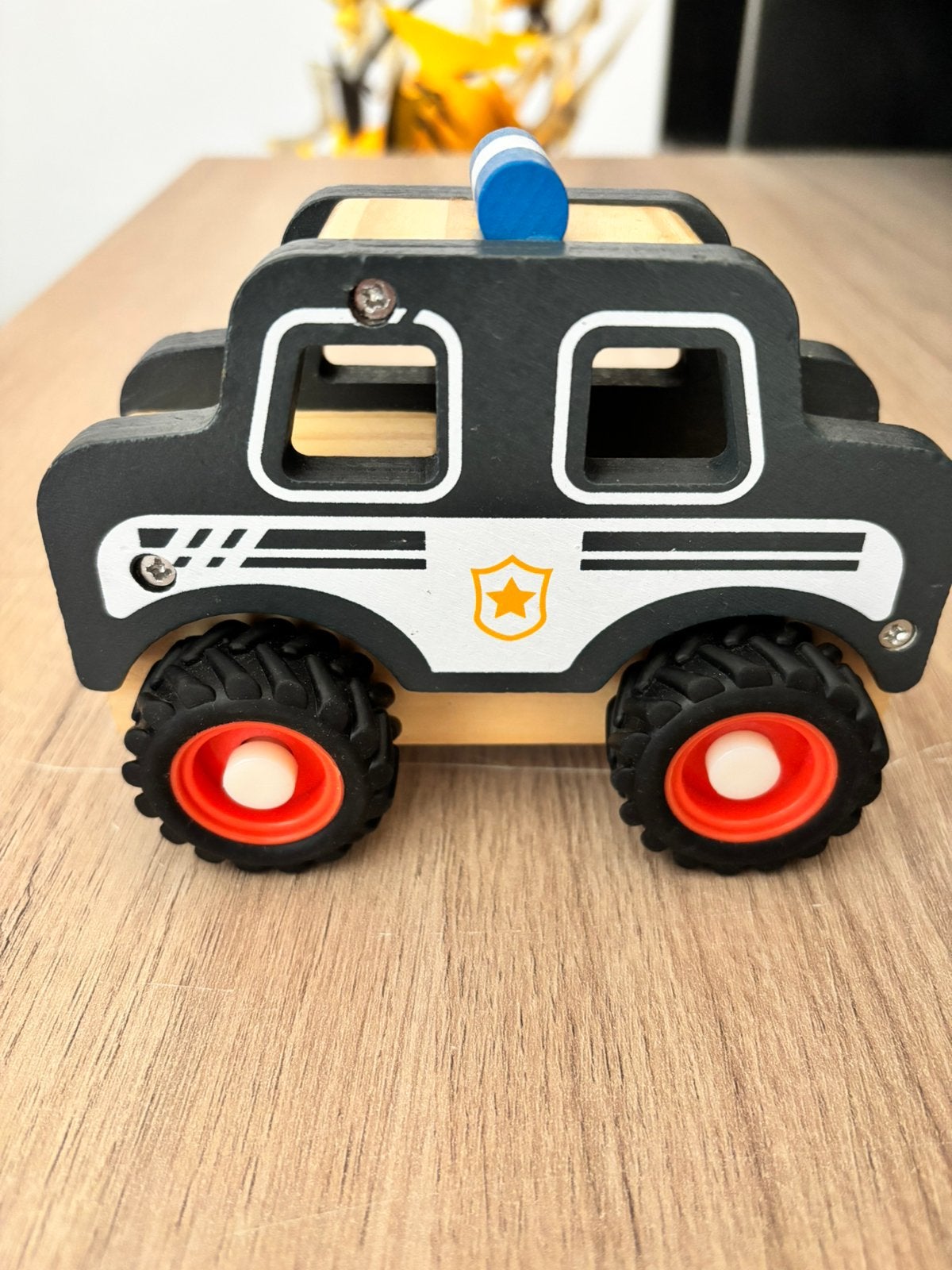 Houten politie auto, Ophalen of Verzenden, Zo goed als nieuw