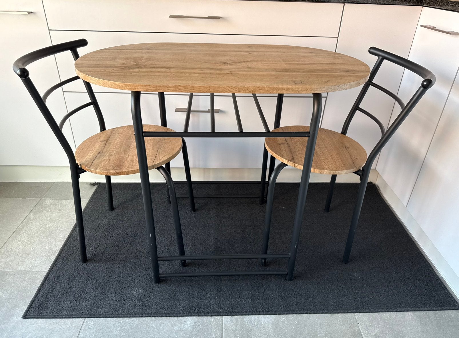 2 persoons eettafel met stoelen, Huis en Inrichting, Ophalen, Overige materialen, 50 tot 100 cm, 50 tot 100 cm