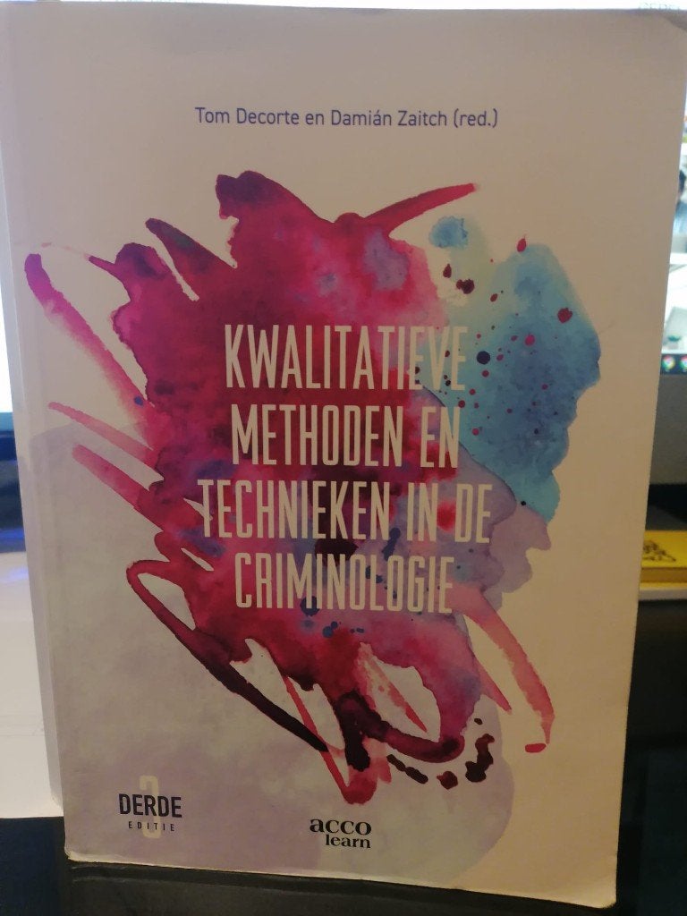 Kwalitatieve methoden en technieken in de criminologie, Livres, Enlèvement ou Envoi, Autres niveaux, Utilisé, Autres matières