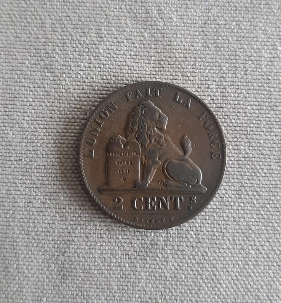 Leopold I - 2 centimes 1864, Postzegels en Munten, Munten | België, Verzenden