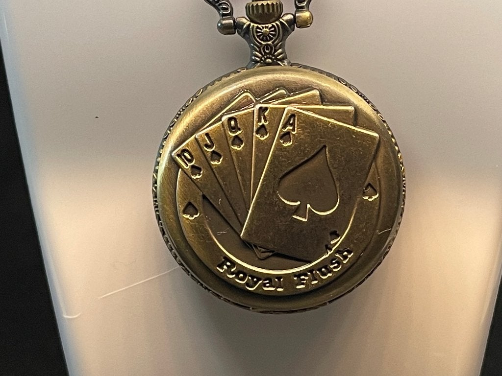Montre de poche de poker vintage - Royal F, Envoi, Neuf, Montre de poche