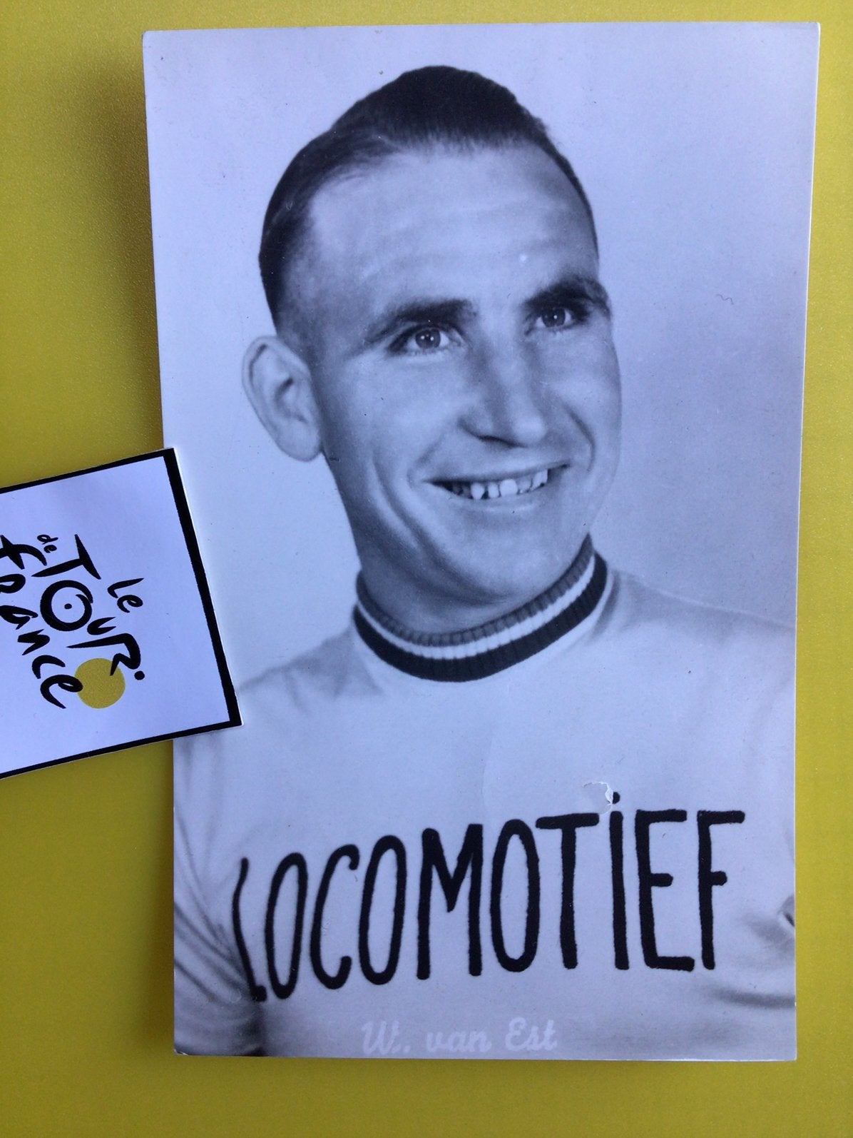 Wielerkaart team locomotief wim van est, Verzenden, Zo goed als nieuw