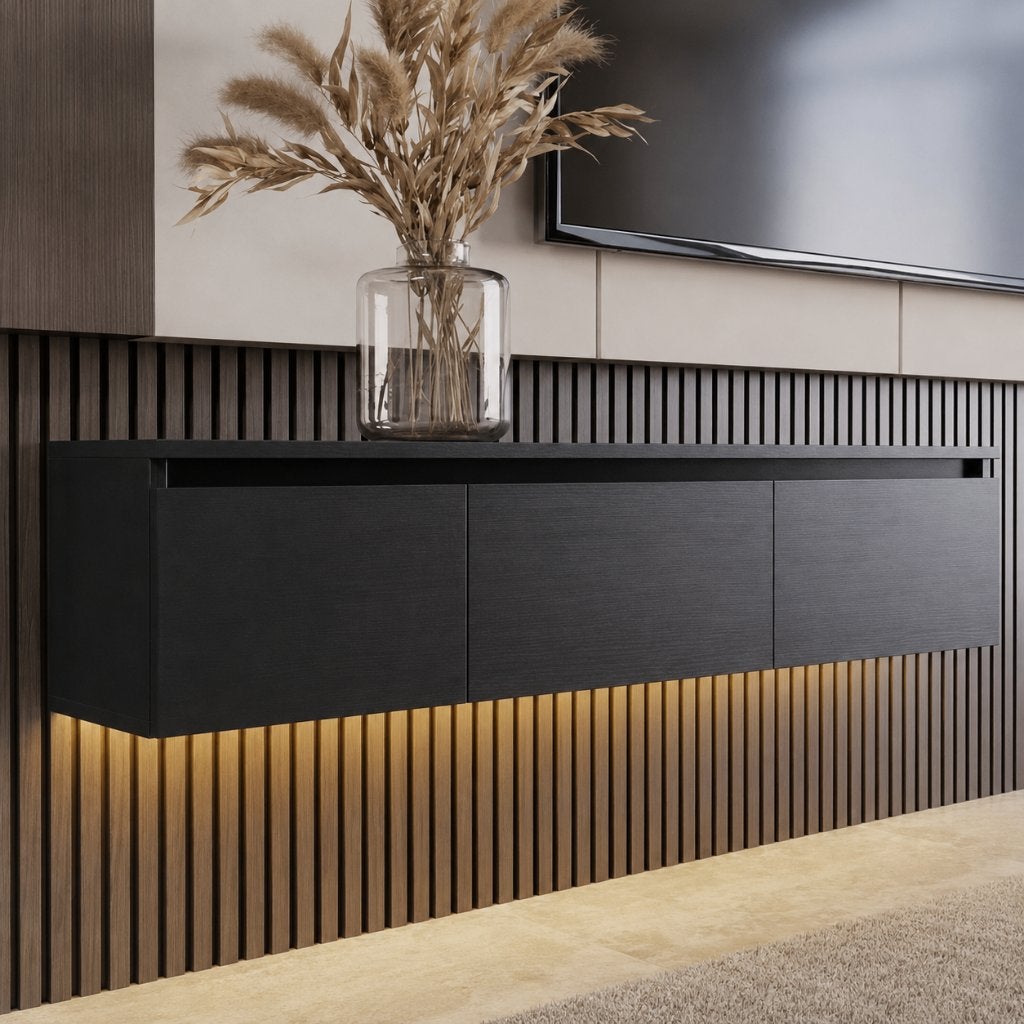 Meuble TV moderne - 180 ou 240 cm, Maison & Meubles, Neuf, 25 à 50 cm, 200 cm ou plus, Info@auropan.com