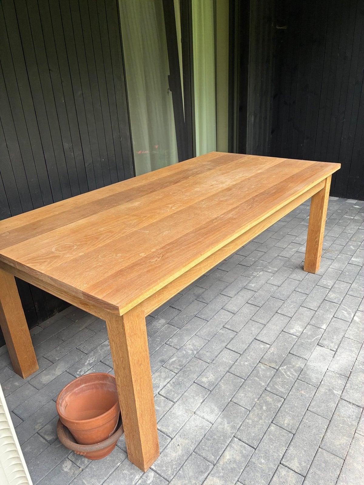 Vol eiken tafel, Huis en Inrichting, Tafels | Salontafels, Ophalen, Gebruikt, 100 tot 150 cm, Eikenhout