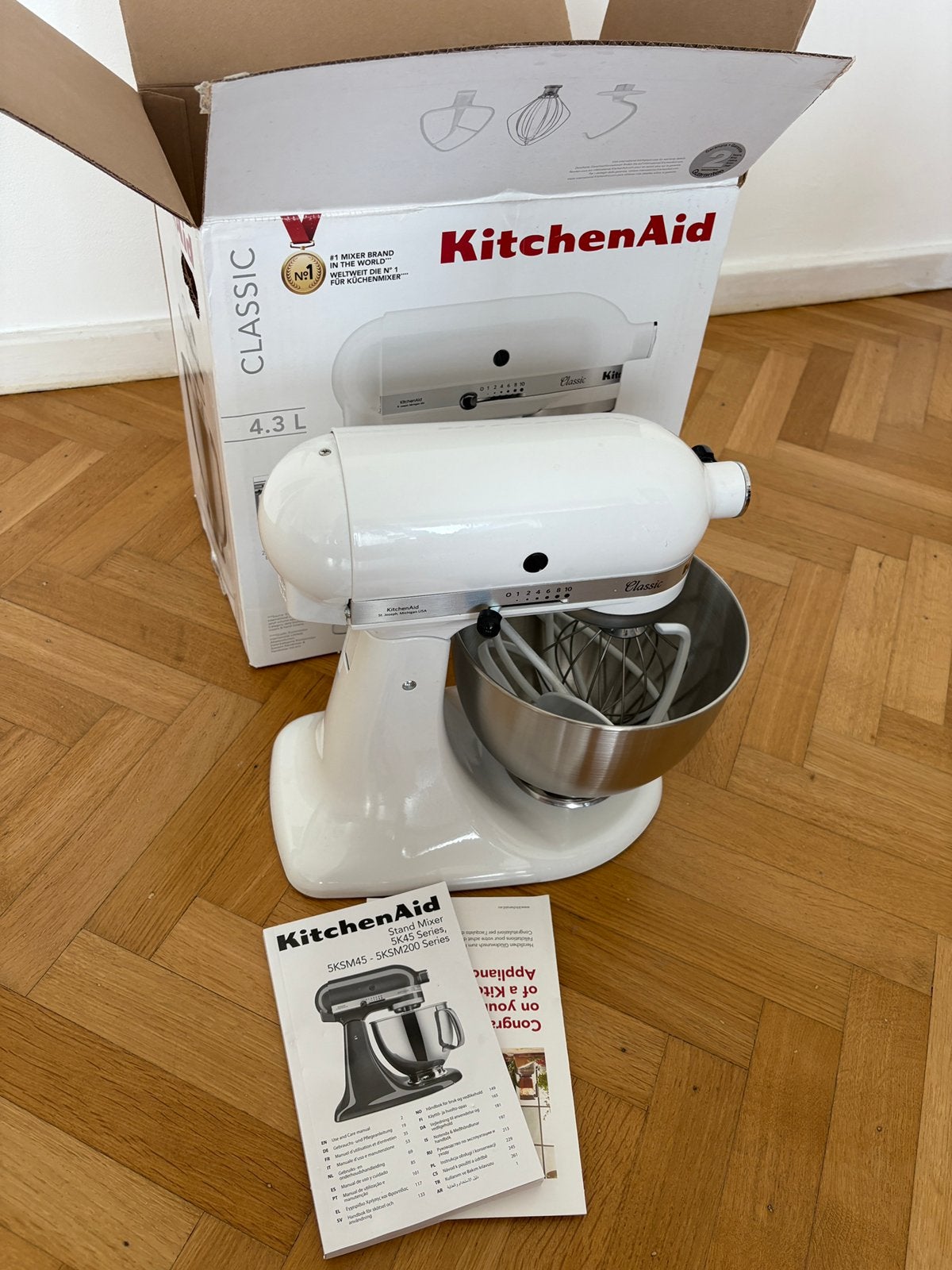 KitchenAid Classic 4,3L keukenrobot - NIEUWSTAAT, Ophalen, 4 liter of meer, Nieuw, 3 snelheden of meer