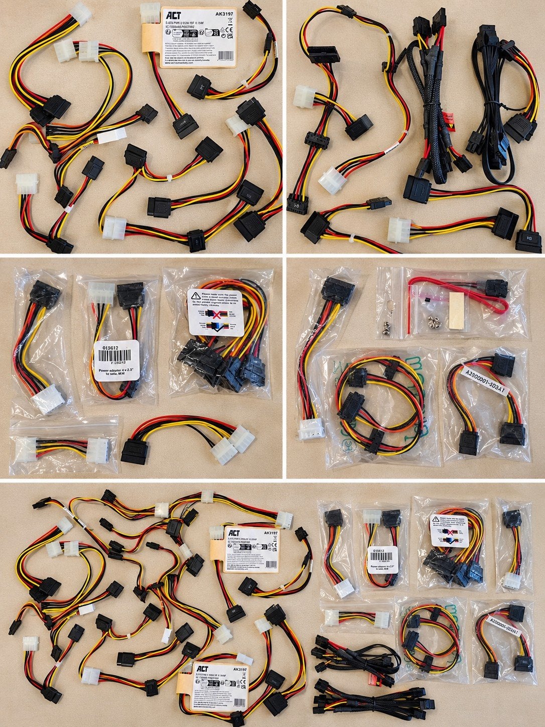 voedingskabels, splitters en adapters – pc onderdelen, Ophalen of Verzenden