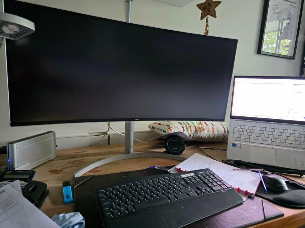 LG-38 inch Ultrawide monitor met QHD+ resolutie, Computers en Software, Monitoren, Gebruikt, HDMI, Ultra HD (4K), 61 t/m 100 Hz