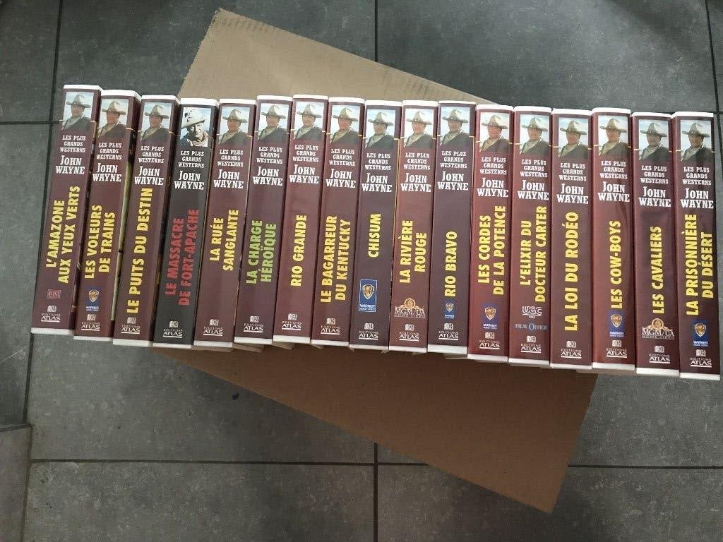 Lot 17 VHS John Wayne Atlas Editions - Uitstekende staat, Ophalen of Verzenden, Zo goed als nieuw, Vanaf 6 jaar, VHS