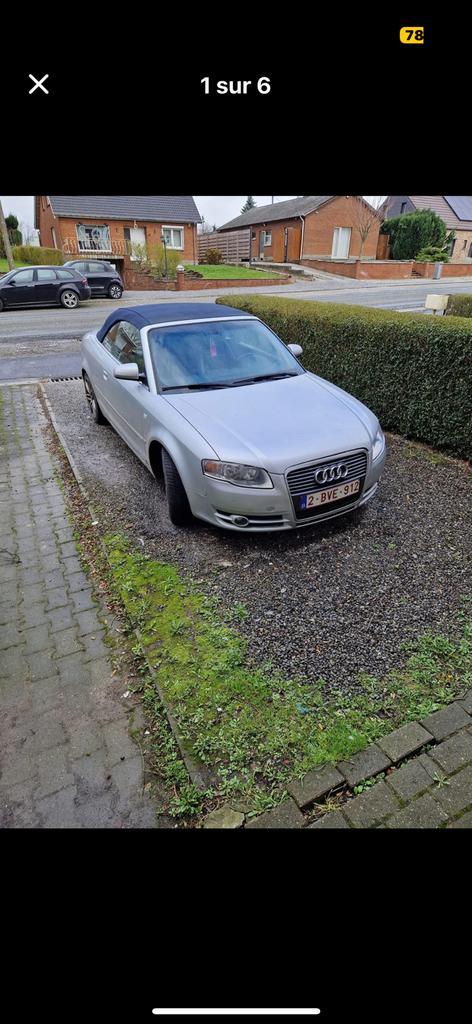 Audi a4  année b7 cabriolet 2litre  diesel 136cv 6 vitesses, Autos, Audi, Particulier, A4, Diesel, Cabriolet, Cuir, Enlèvement