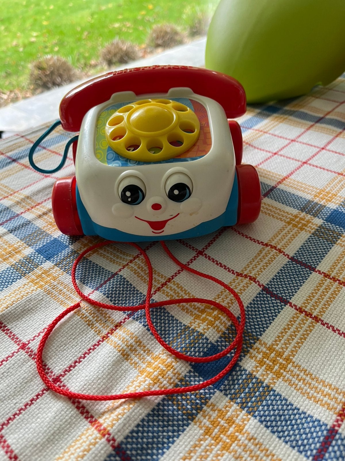 Vintage kindertelefoon “Fisher Price” met wieltjes /koordje, Kinderen en Baby's, Speelgoed | Fisher-Price, Ophalen, Zo goed als nieuw